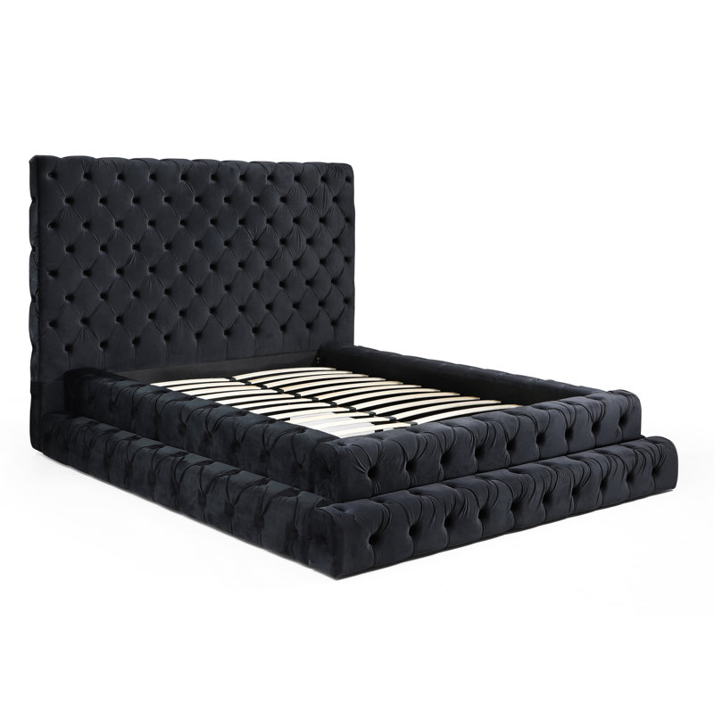 Rosdorf Park Elen Tufted Velvet Bed Reviews Wayfair